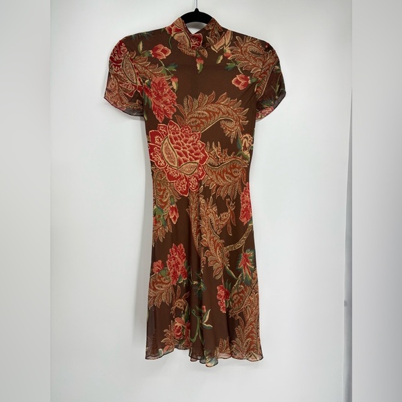 Ralph Lauren Collection Vintage 90s Runway Mini Dress Silk Slip Chinese Qipao 4 - Picture 13 of 16